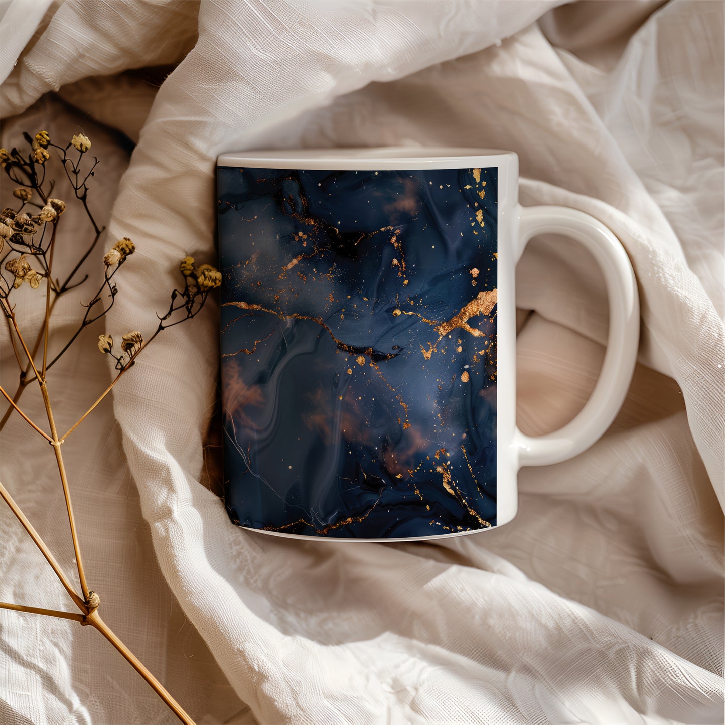 Blue Marble Effect Ceramic Mug