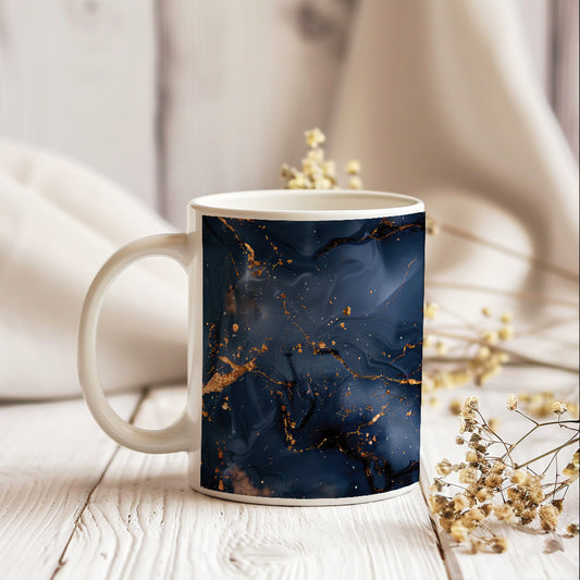 Blue Marble Effect Ceramic Mug