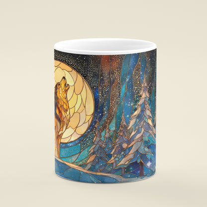 Christmas Wolf and Moon Mug
