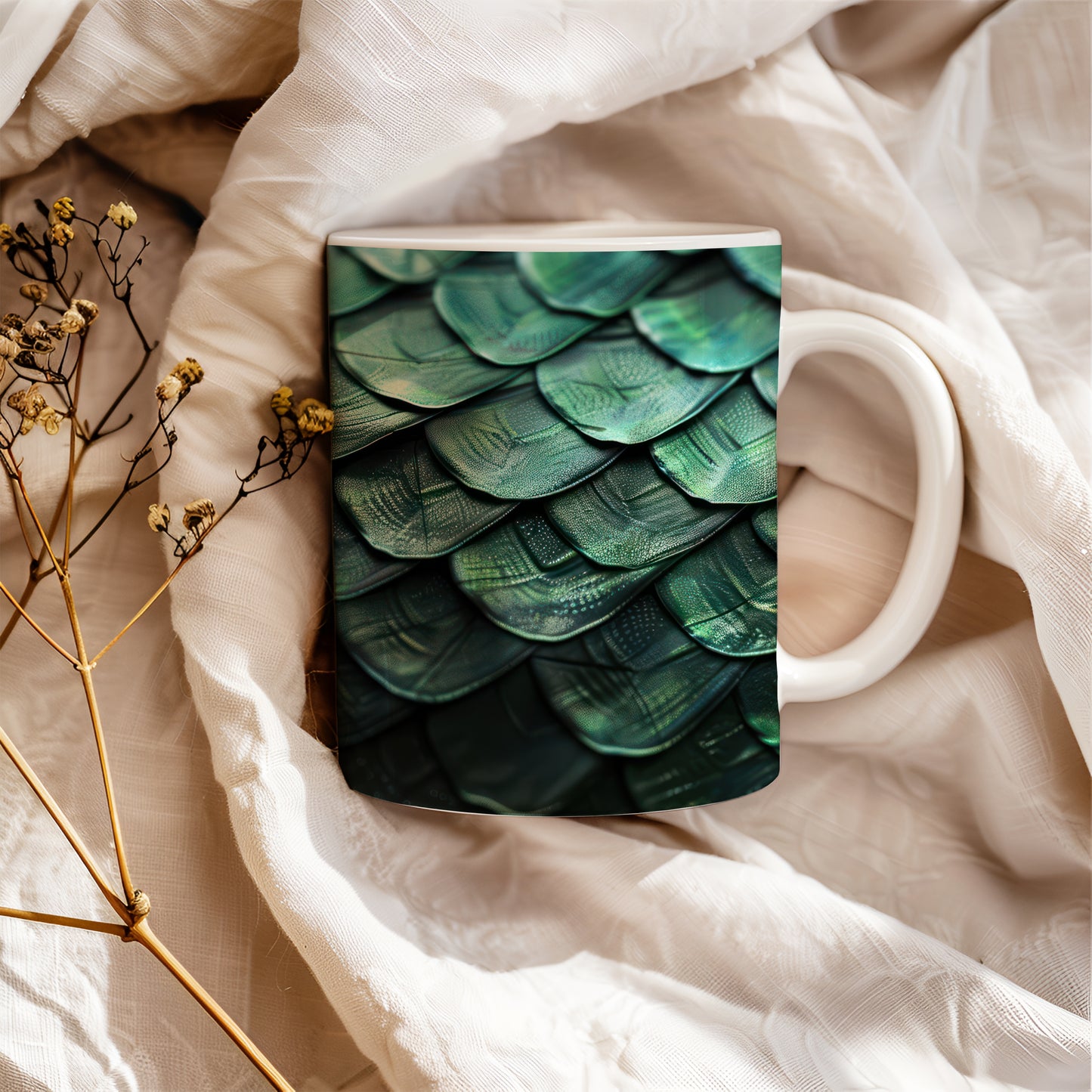 3D Dragon Scales Ceramic Mug