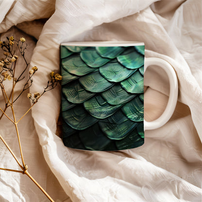 3D Dragon Scales Ceramic Mug