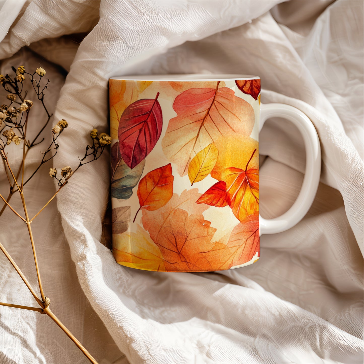 Personalized Fall Leaves Mug