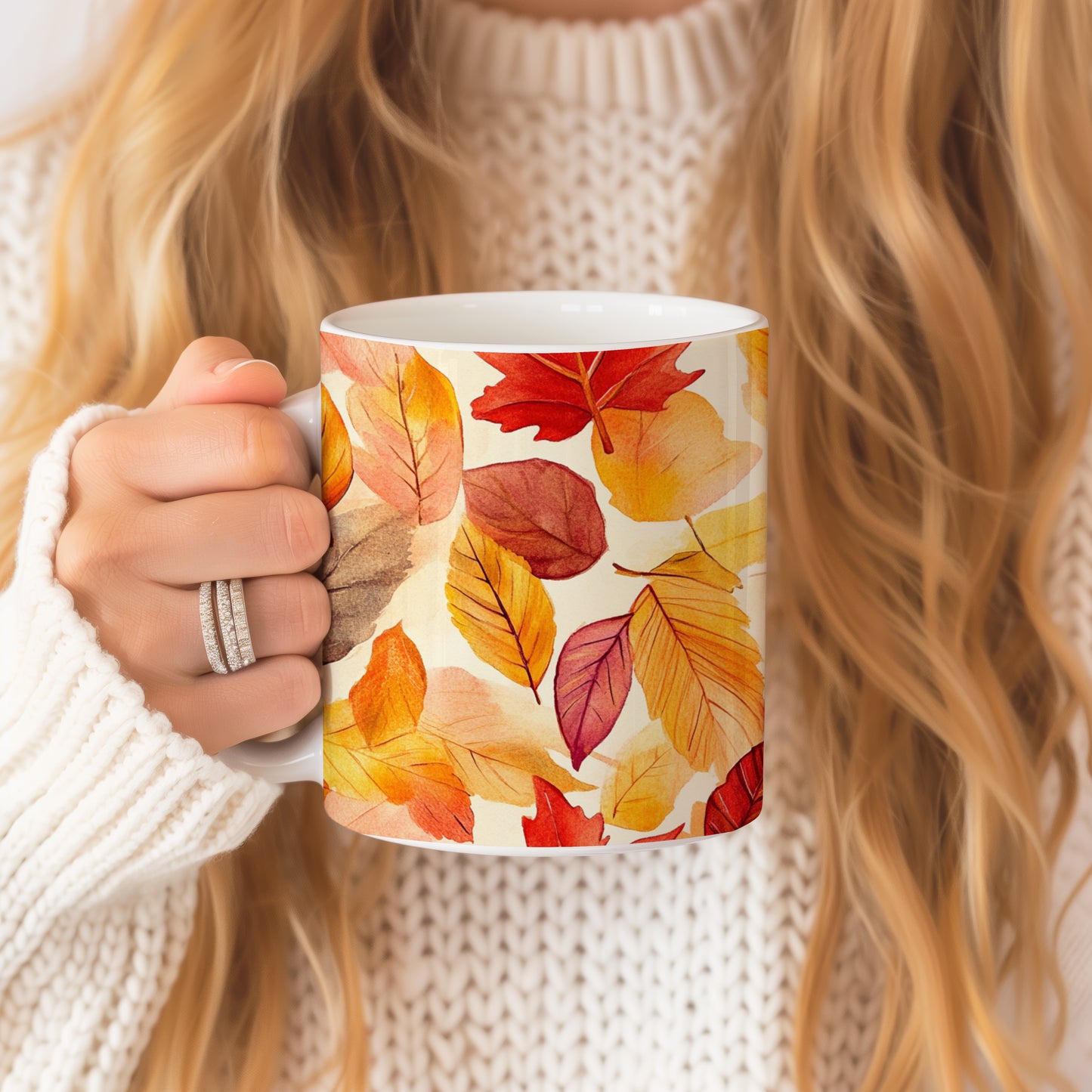 Personalized Fall Leaves Mug