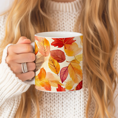 Personalized Fall Leaves Mug