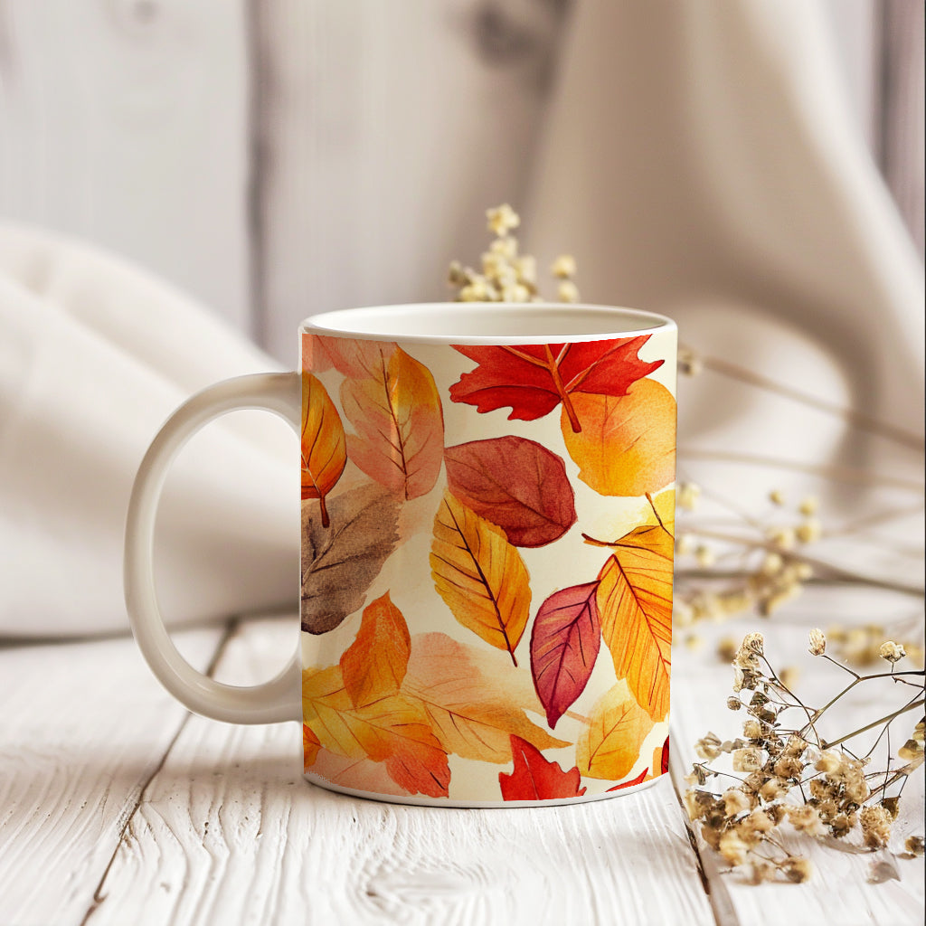 Personalized Fall Leaves Mug