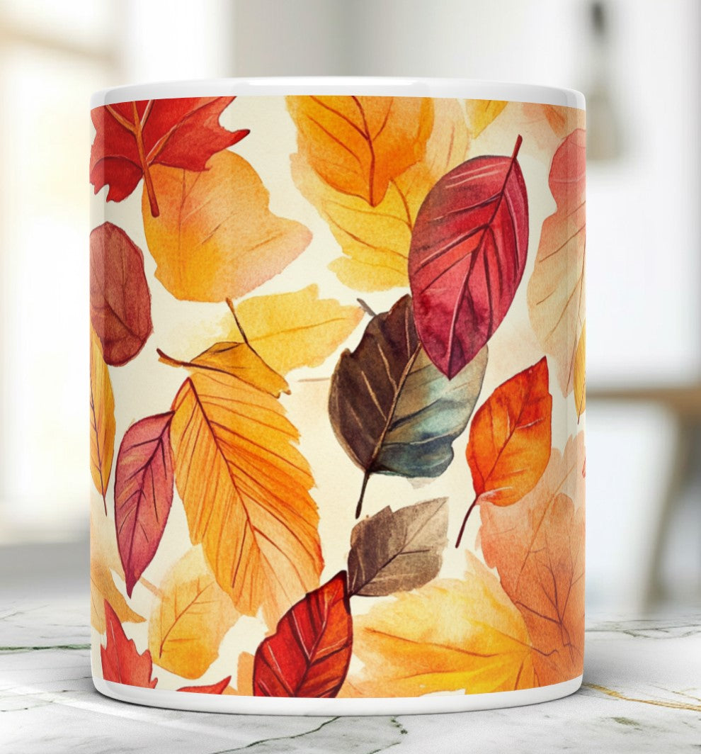 Personalized Fall Leaves Mug