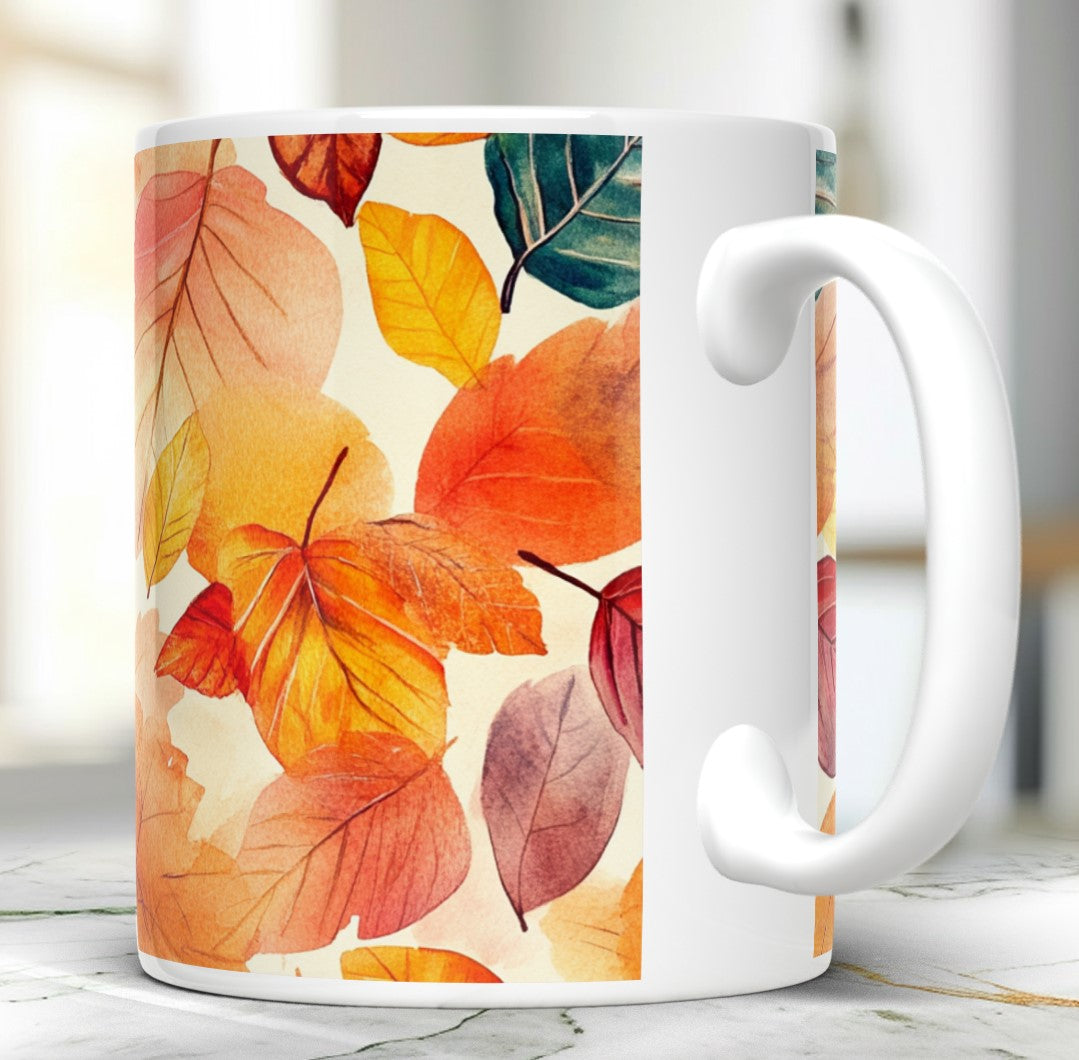 Personalized Fall Leaves Mug