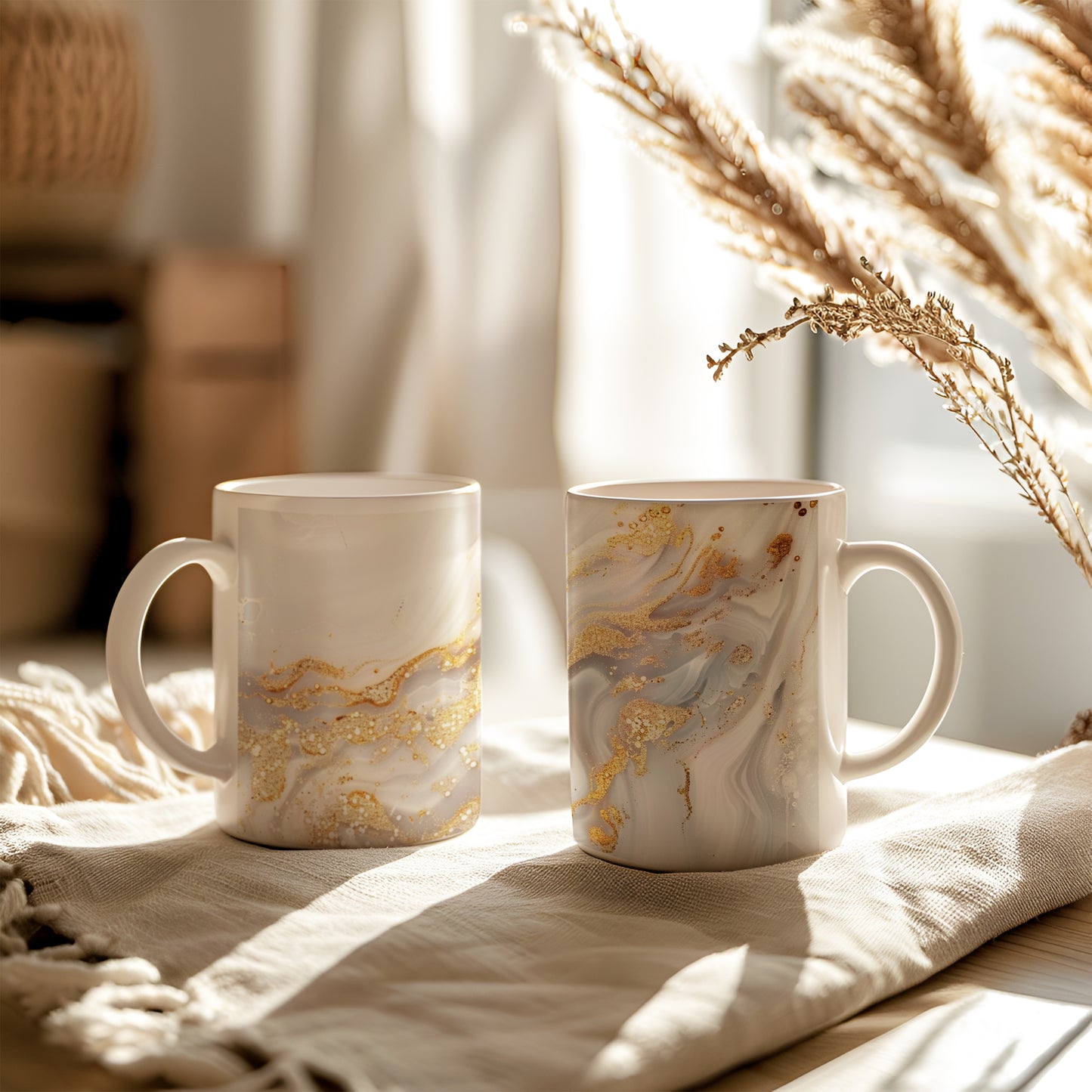 White Marble Effect Mug