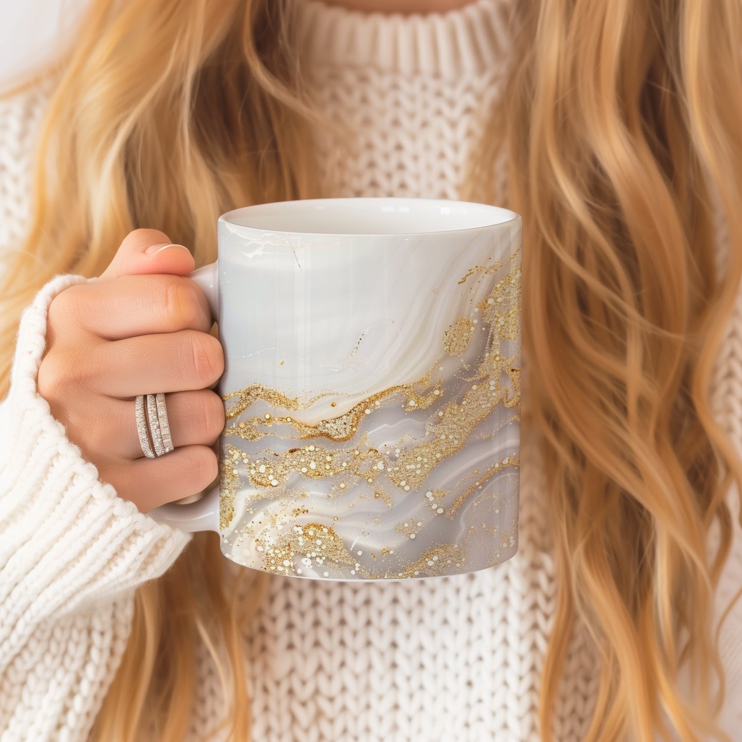 White Marble Effect Mug