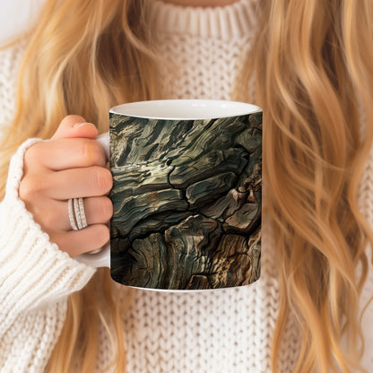 Wood Effect Ceramic Mug