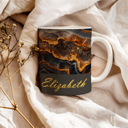 Personalized Brown Agate Effect Mug