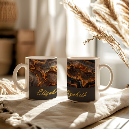 Personalized Brown Agate Effect Mug