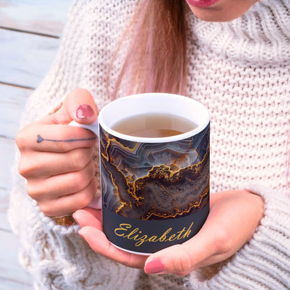 Personalized Brown Agate Effect Mug