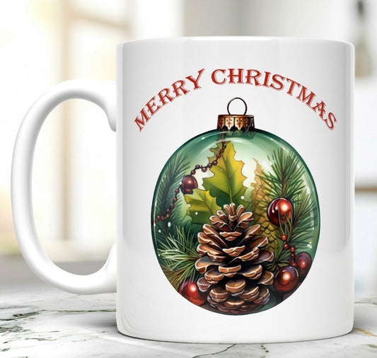 Merry Christmas Mug, Ceramic 11 Oz Tea Coffee Cup for Winter Holidays, Perfect Gift Idea for Best Friend, Chocolate Mug, Christmas Decor