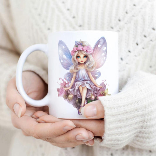 Personalized Name Mug with Fairy, Fairy Ceramic Mug, 11 Oz Mug for Your Daughter, Gift for Girl, Gir's Birthday Gift, Tea Cup for Kids
