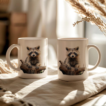 Raccoon Mug, Ceramic 11 Oz Mug, Gifts For Raccoon Lovers, Funny Raccoon Themed Gift, Raccoon Presents, Raccoon Stuff, Coffee Lover Gift