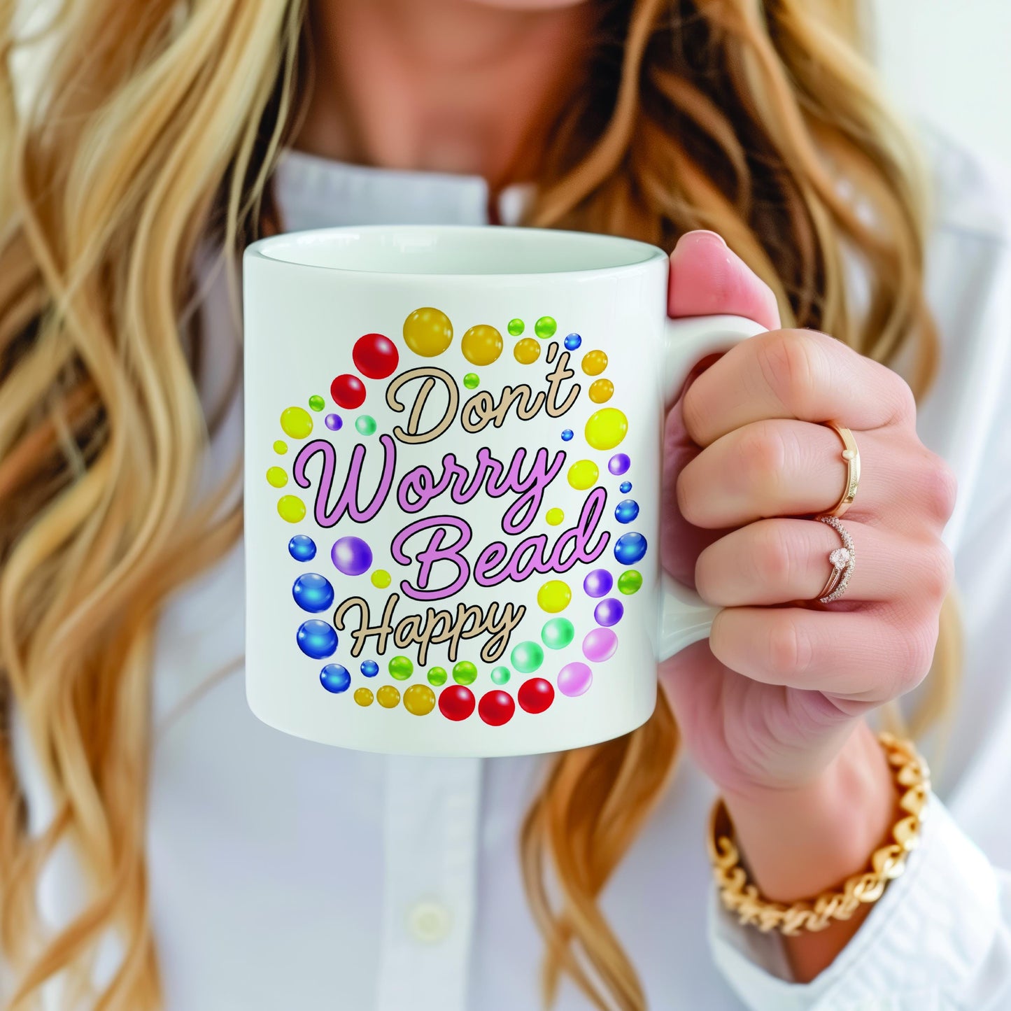 Beader 11 oz ceramic coffee mug for jewelry makers and beading enthusiasts