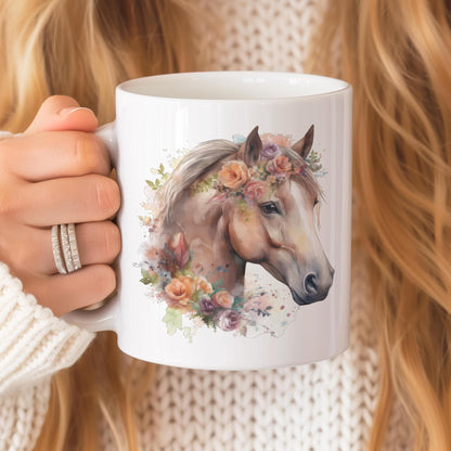 Horse portrait 11 oz ceramic coffee mug with equestrian design