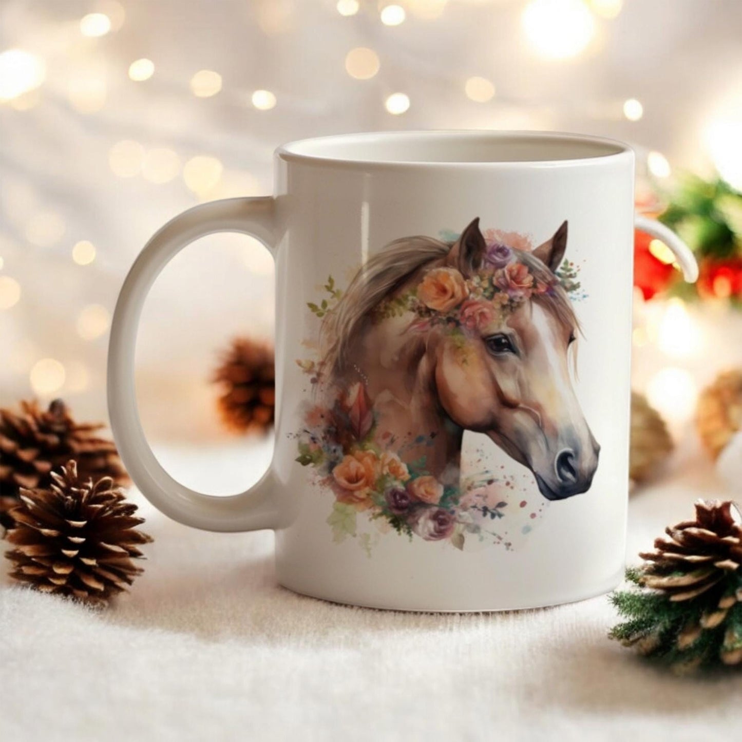 Horse portrait 11 oz ceramic coffee mug with equestrian design