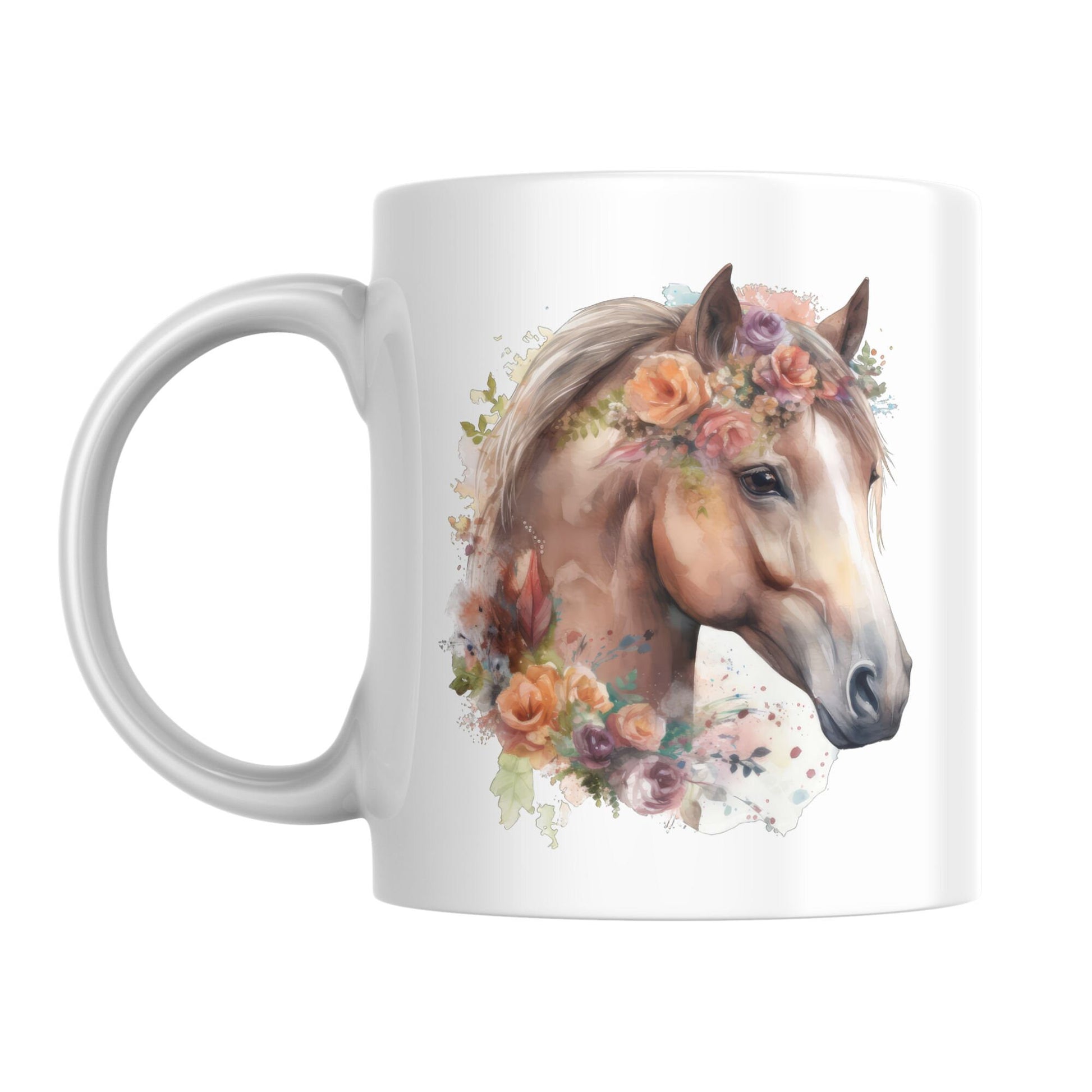 Horse portrait 11 oz ceramic coffee mug with equestrian design