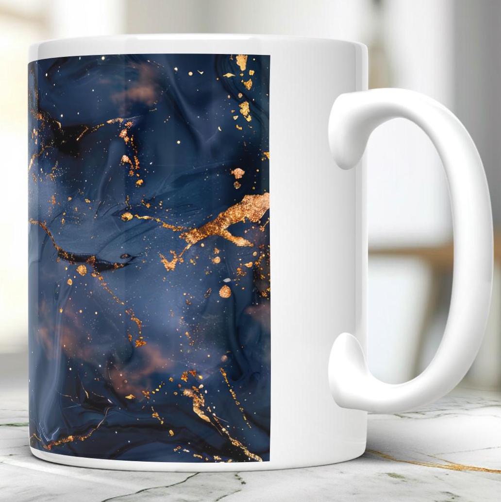 Blue Marble Mug, 11 Oz Ceramic Coffee Tea Cup Gift For Her, Birthday Gift For Her Him, Sister Mum Birthday Gift, Aesthetic Fiend Gift