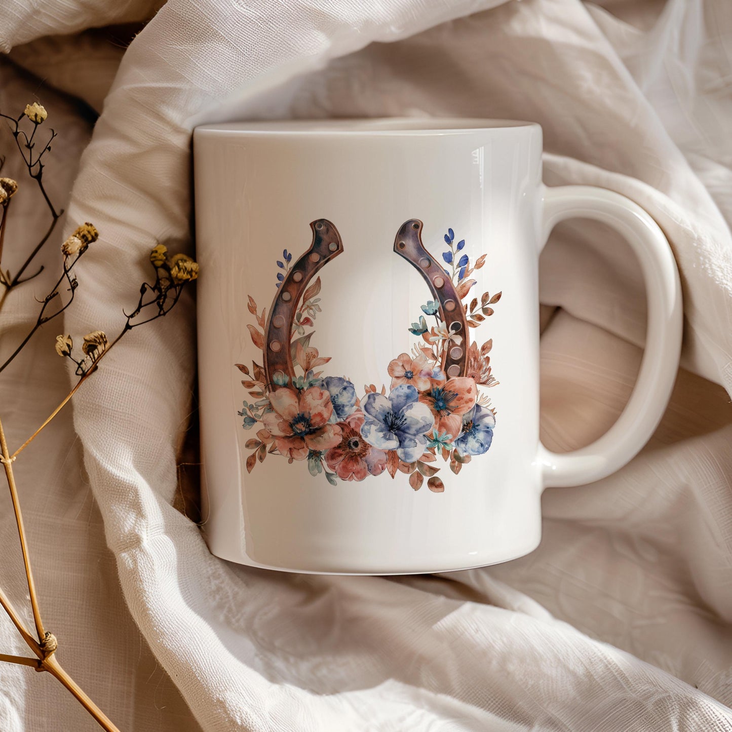 Horse Ceramic Mug, 11 Oz Mug with Horse Portrait for Coffee Lovers, Tea Cup, Equestrian gift, Horses Lover Gift, Birthday Gift, Drinkware