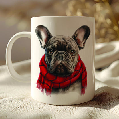 Bulldog Mug, Ceramic 11 Oz Mug with French Bulldog Picture, Animal Lover Gift, Pet Portrait Drinkware, Unique Accessory, Dog's Lover Gift