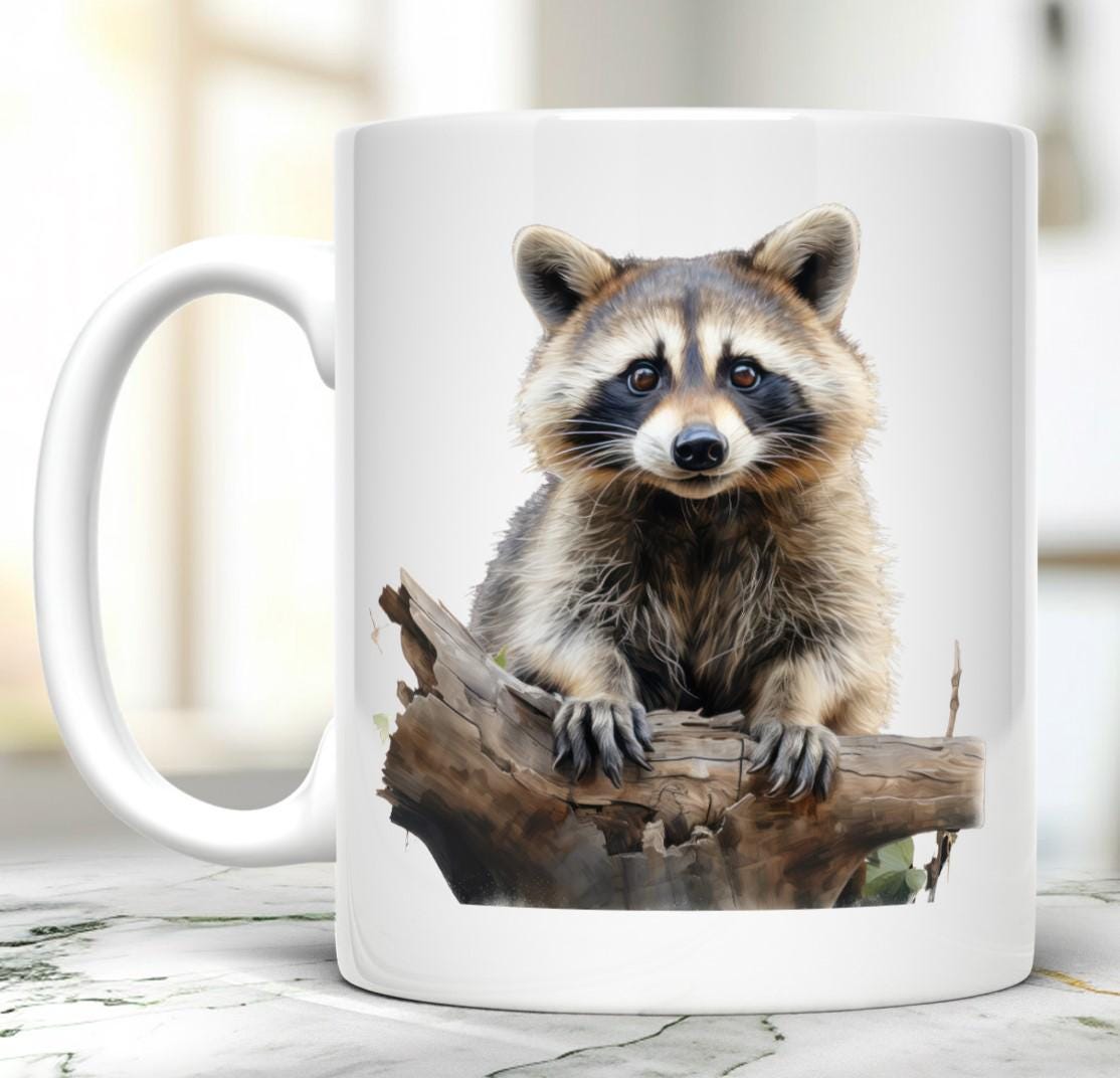 Raccoon Mug, Ceramic 11 Oz Mug, Gifts For Raccoon Lovers, Funny Raccoon Themed Gift, Raccoon Presents, Raccoon Stuff, Coffee Lover Gift
