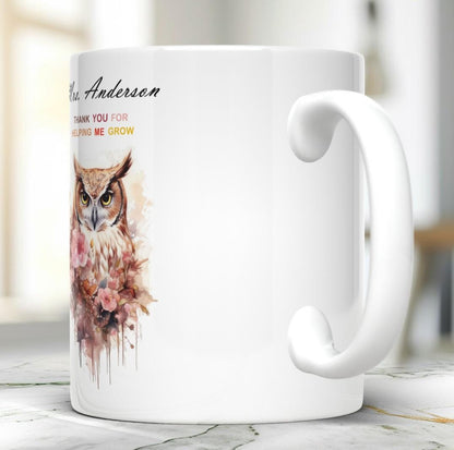 Personalized Teacher Gift, Teacher Thank You Mug With Name, Appreciation Gift for Teacher, Ceramic 11 Oz Gift Mug, Coffee Tea Lover Gift