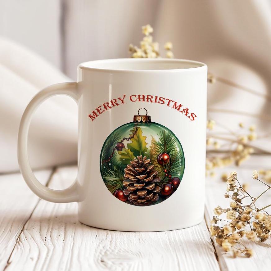 Merry Christmas Mug, Ceramic 11 Oz Tea Coffee Cup for Winter Holidays, Perfect Gift Idea for Best Friend, Chocolate Mug, Christmas Decor
