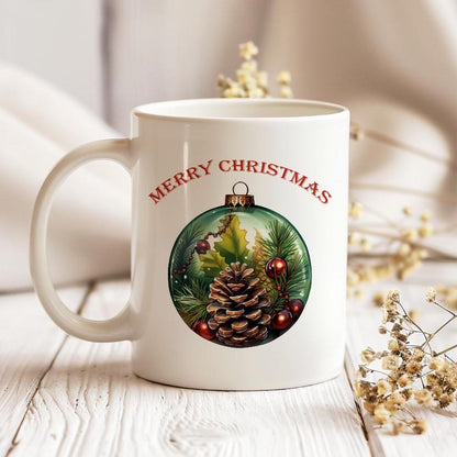 Merry Christmas Mug, Ceramic 11 Oz Tea Coffee Cup for Winter Holidays, Perfect Gift Idea for Best Friend, Chocolate Mug, Christmas Decor