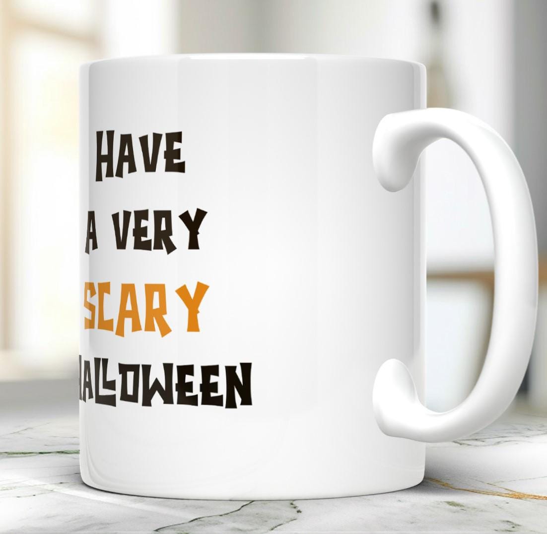Scary Pumpkin Mug, Halloween Ceramic Tea Cup With Wishes, Angry Halloween Mug, Autumn Coffee Mug, Fall Holiday Gift, Spooky Season Mug