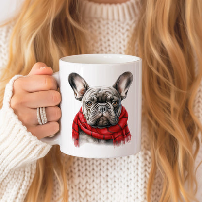 Bulldog Mug, Ceramic 11 Oz Mug with French Bulldog Image, Animal Lover Gift, Pet Portrait Drinkware, French Bulldog, Dog's Lover Gift