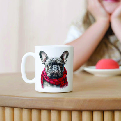 Bulldog Mug, Ceramic 11 Oz Mug with French Bulldog Image, Animal Lover Gift, Pet Portrait Drinkware, French Bulldog, Dog's Lover Gift