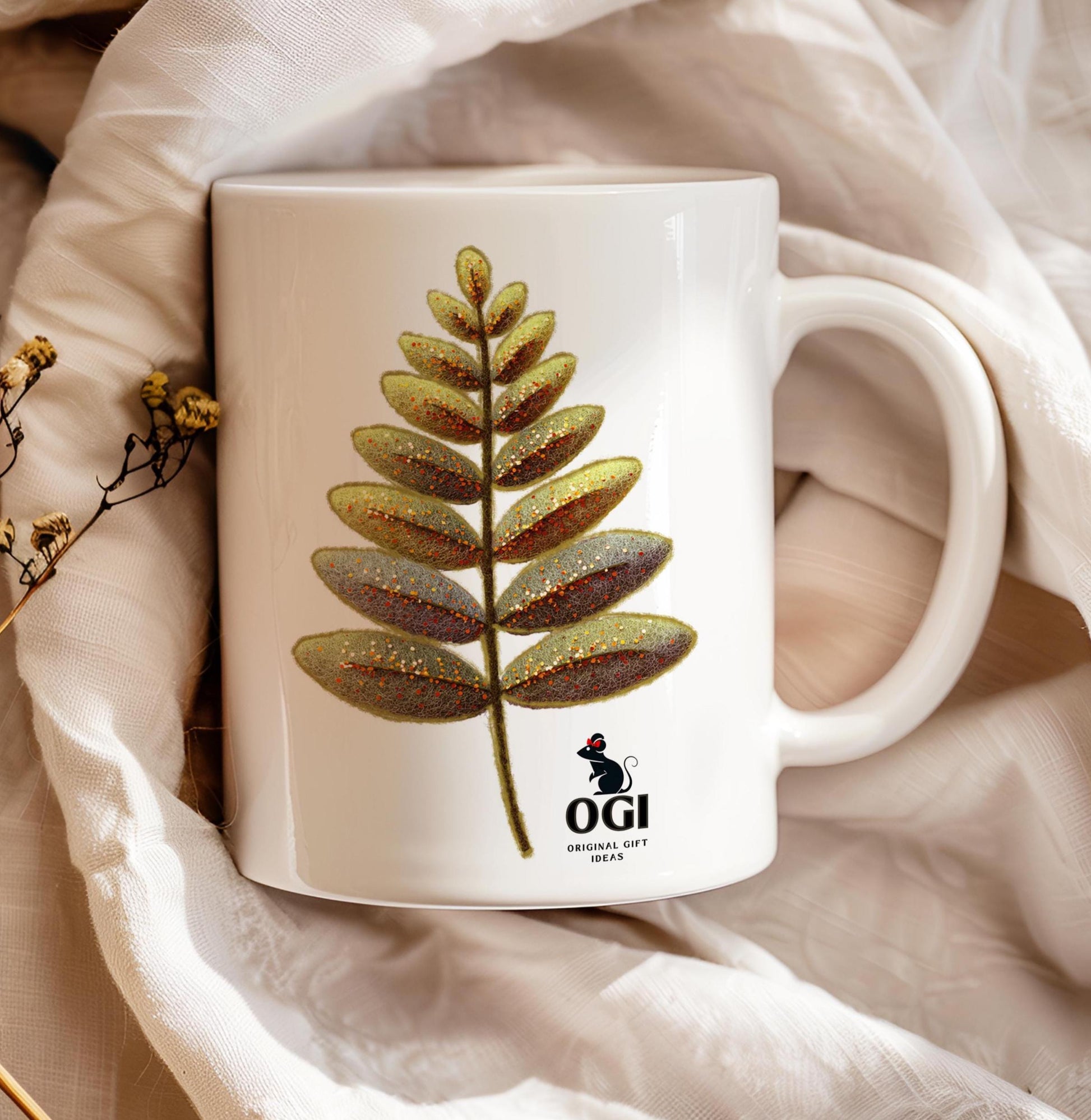 Mug with Wool Felt Hedgehog Image, Handmade Ceramic Coffee Cup with Fluffy Forest Animal, Cozy Nature Gift for Animal Lovers, Cute Drinkware