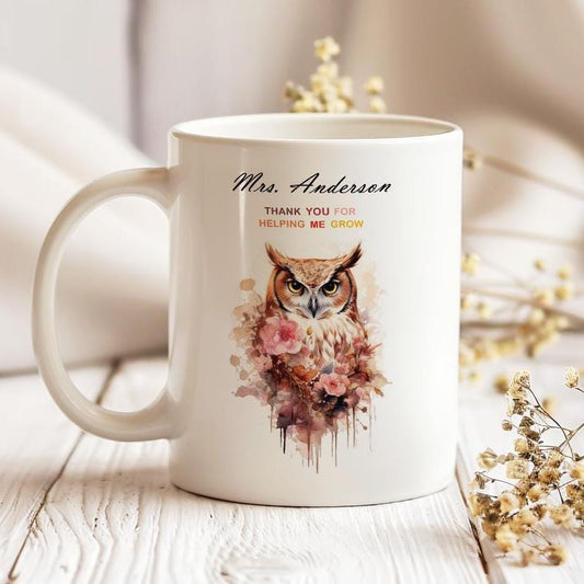 Personalized Teacher Gift, Teacher Thank You Mug With Name, Appreciation Gift for Teacher, Ceramic 11 Oz Gift Mug, Coffee Tea Lover Gift