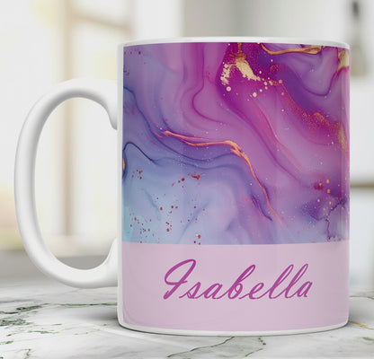 Personalized Pink Marble Effect Mug