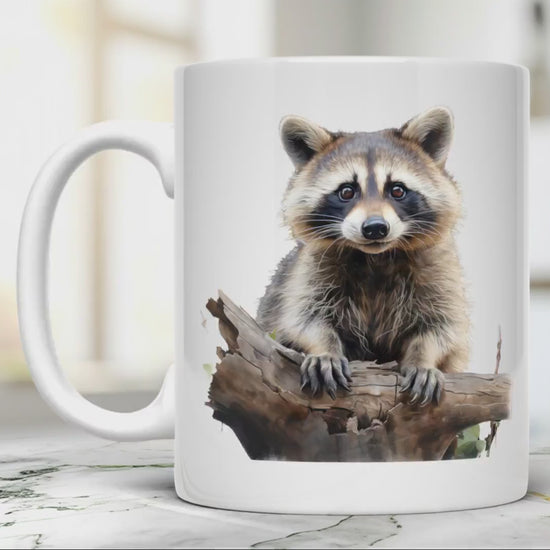 Raccoon Mug: Funny Ceramic Coffee Lover Gift