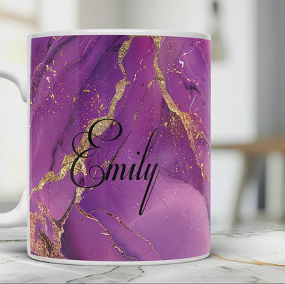Personalized Purple Marble Mug
