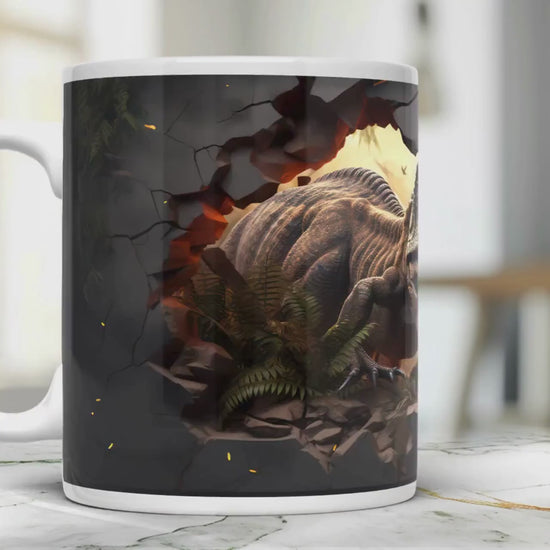 T-Rex Coffee Mug: Scary Dinosaur Gift, 11 Oz Ceramic