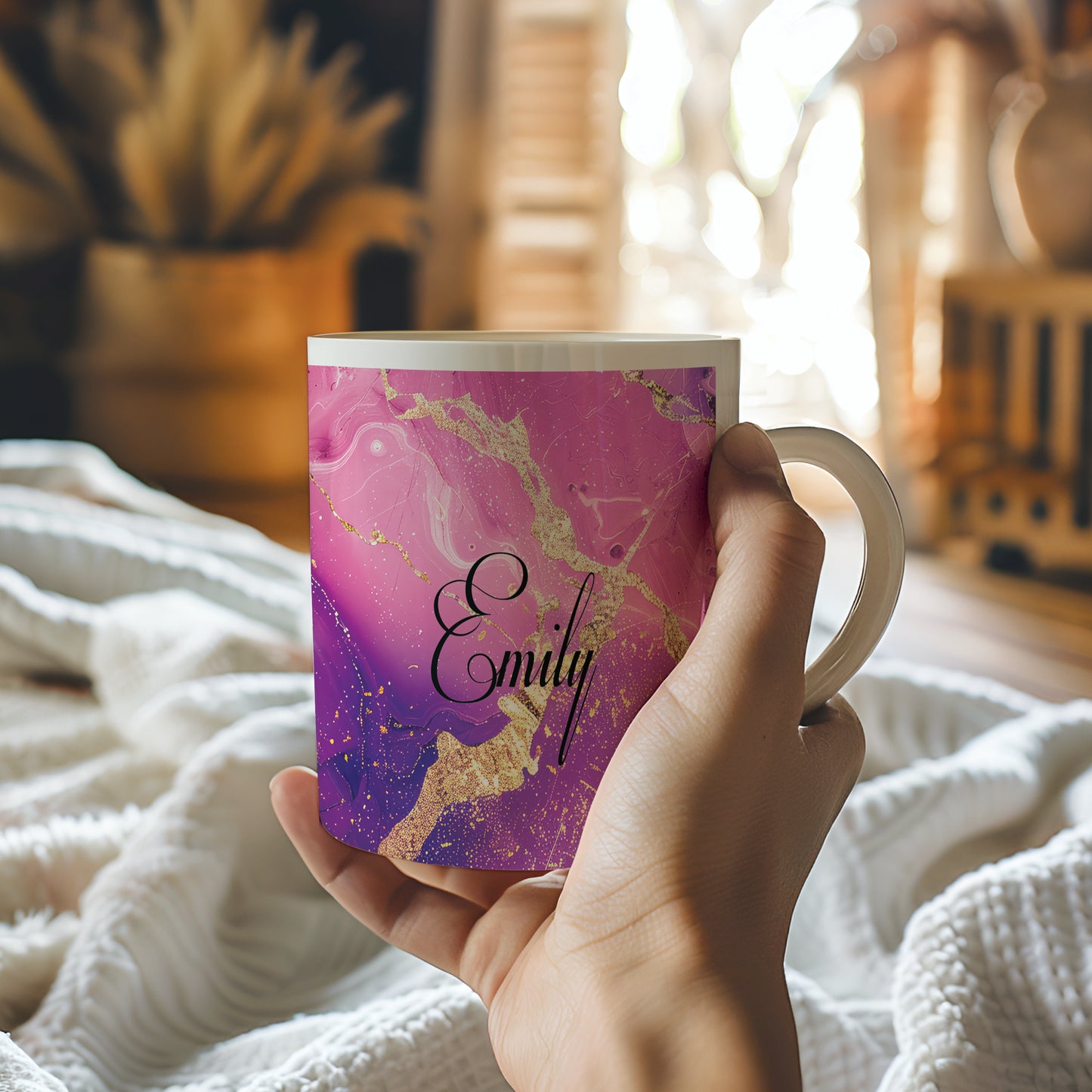 Personalized Purple Marble Mug