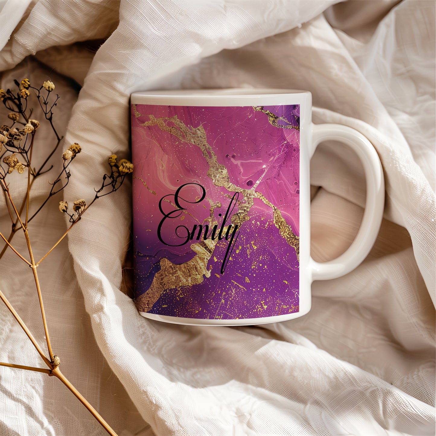 Personalized Purple Marble Mug