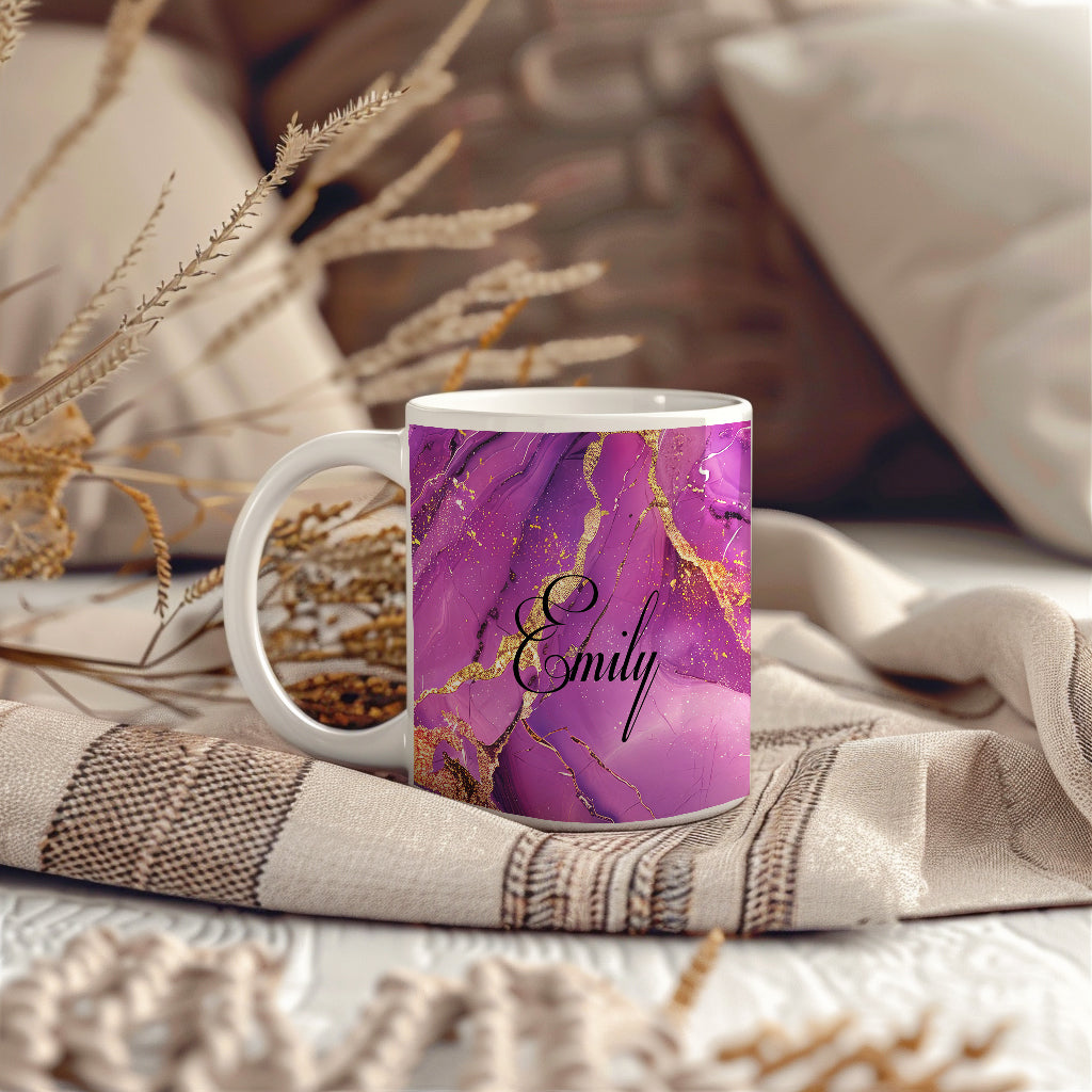 Personalized Purple Marble Mug