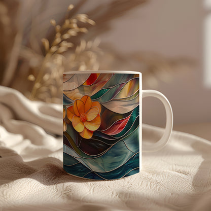 Stained Glass Flowers Mug