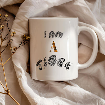 Tiger Mug, Ceramic 11oz Tiger Coffee Mug With Text, Wildlife Tea Cup for Animals Lover, Tiger's Lover Gift, I am a Tiger Text