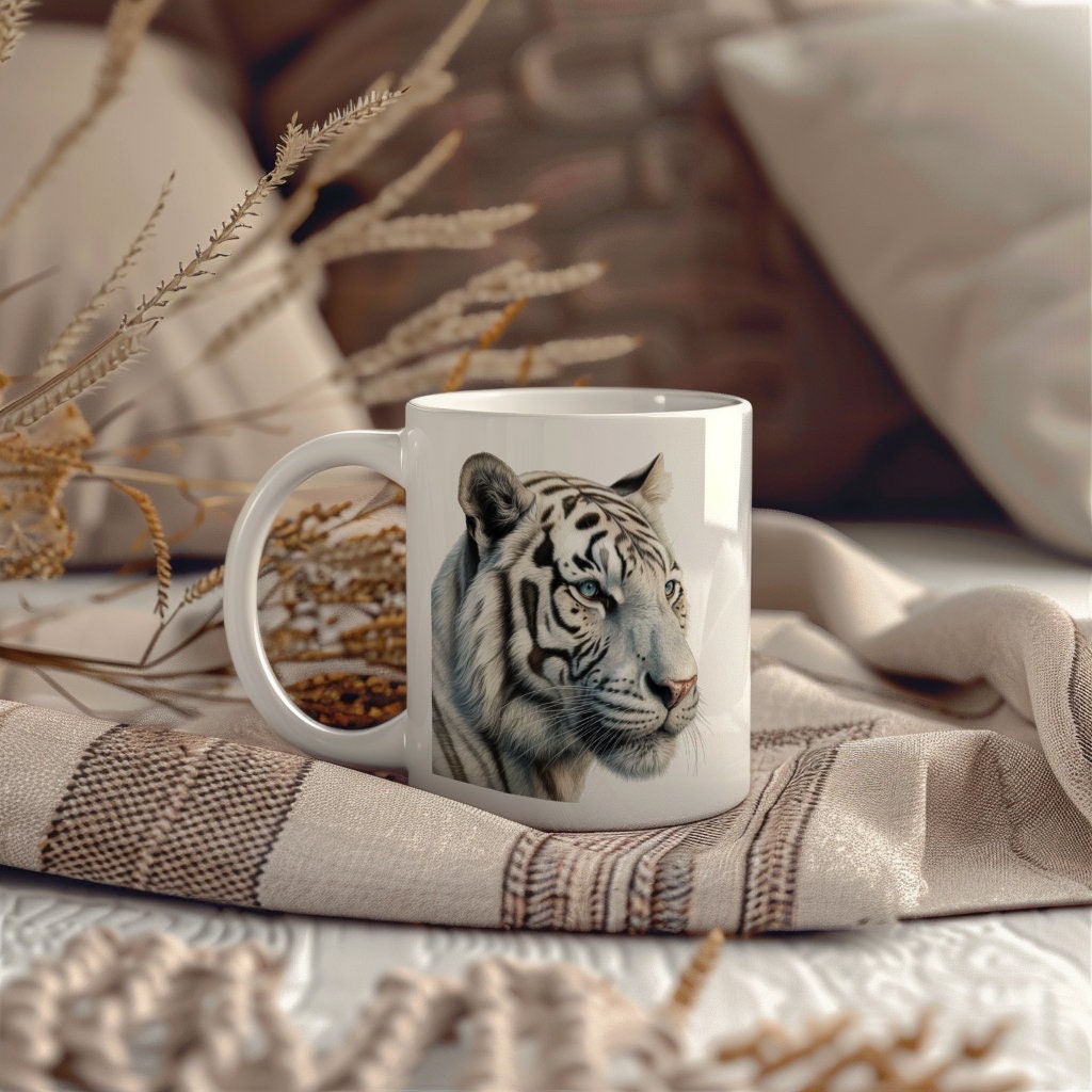 Tiger Mug, Ceramic 11oz Tiger Coffee Mug With Text, Wildlife Tea Cup for Animals Lover, Tiger's Lover Gift, I am a Tiger Text