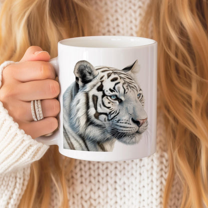 Tiger Mug, Ceramic 11oz Tiger Coffee Mug With Text, Wildlife Tea Cup for Animals Lover, Tiger's Lover Gift, I am a Tiger Text