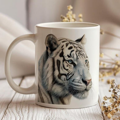 Tiger Mug, Ceramic 11oz Tiger Coffee Mug With Text, Wildlife Tea Cup for Animals Lover, Tiger's Lover Gift, I am a Tiger Text