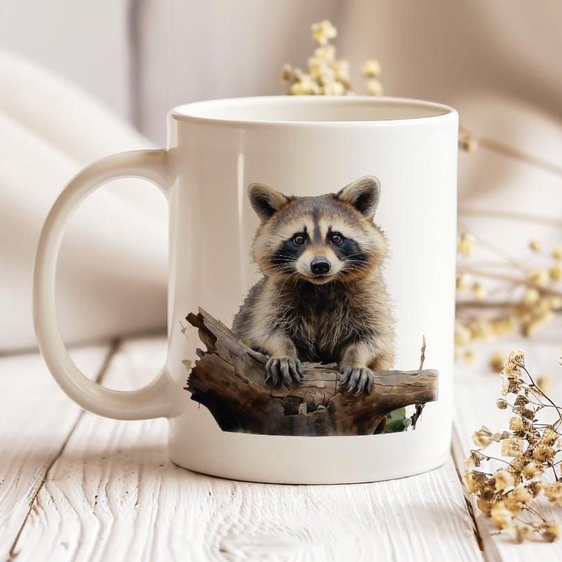 Raccoon Mug, Ceramic 11 Oz Mug, Gifts For Raccoon Lovers, Funny Raccoon Themed Gift, Raccoon Presents, Raccoon Stuff, Coffee Lover Gift