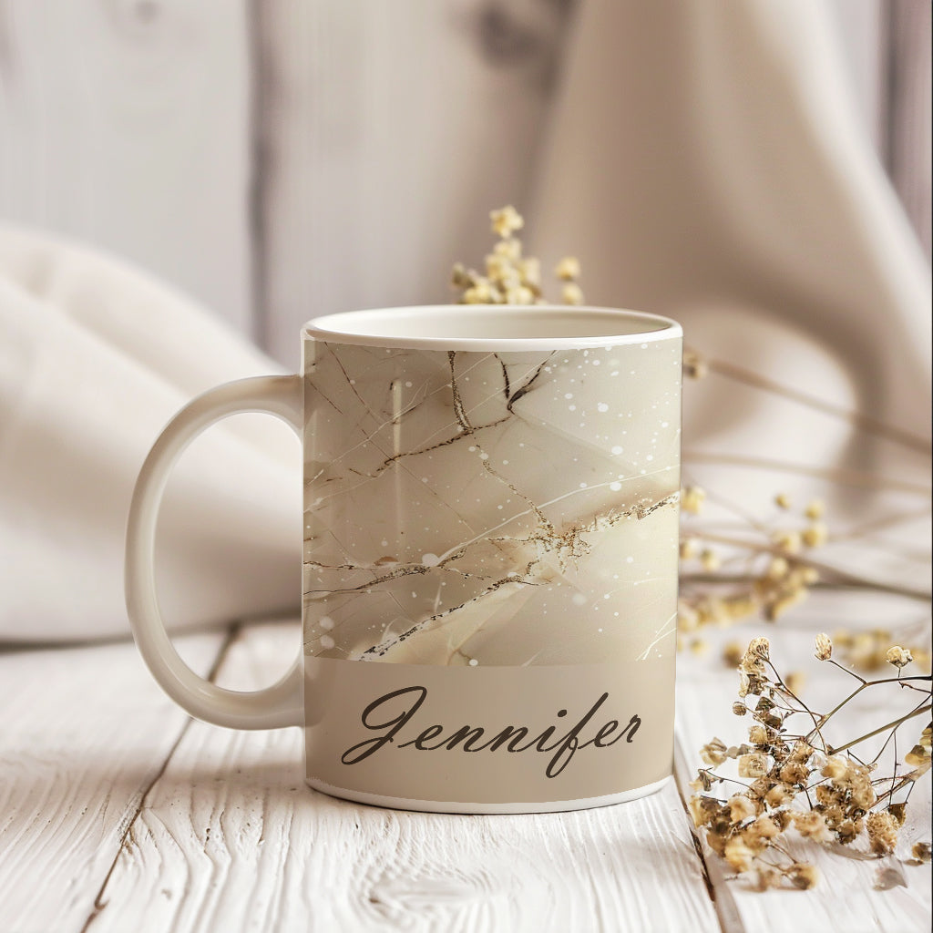 Personalized Marble Effect Coffee Mug